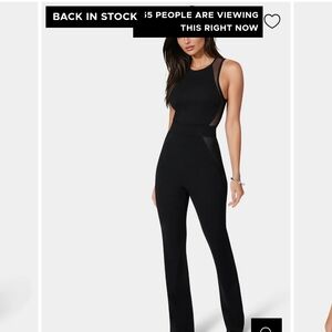 bebe Black Sleek Sleeveless Jumpsuit